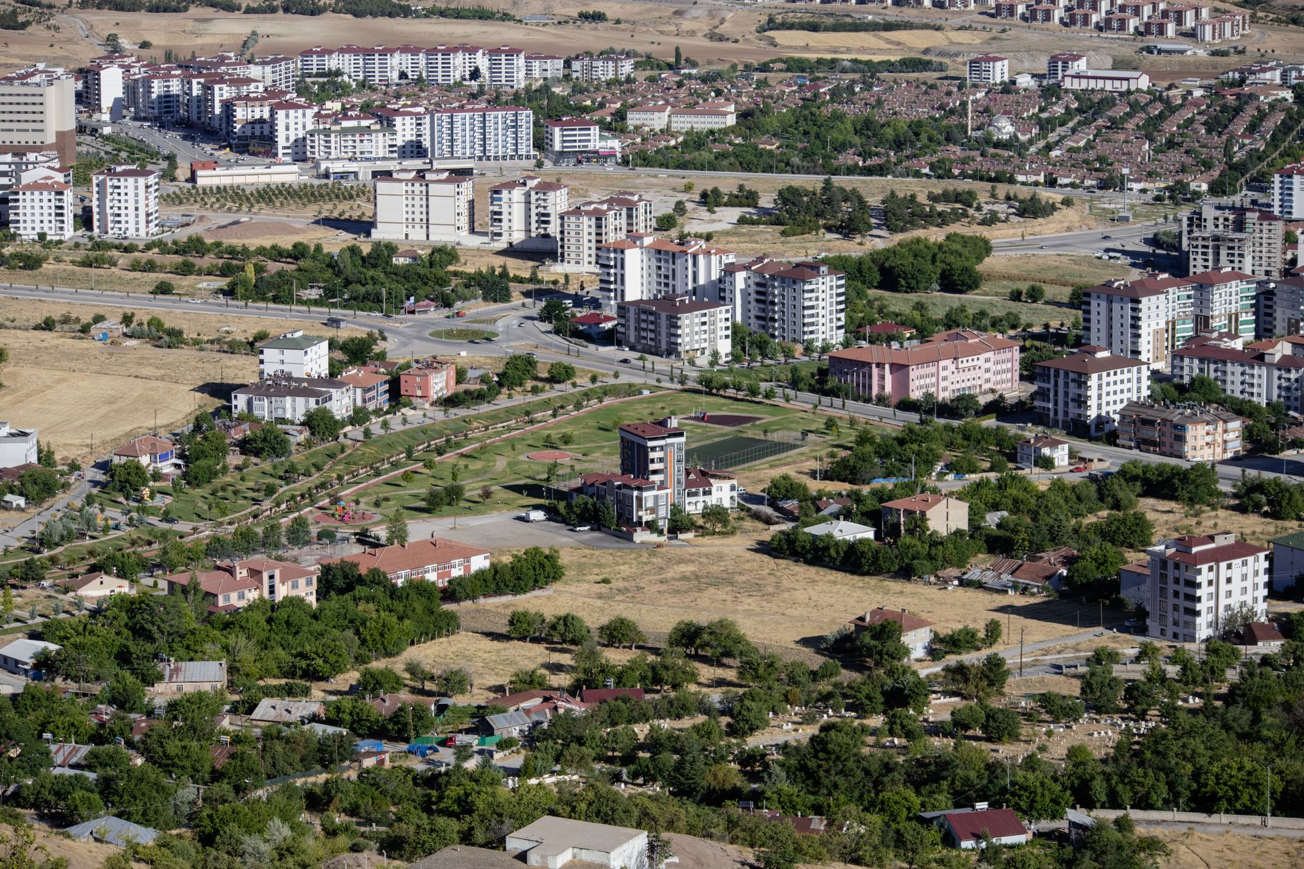 Aerial cityscape of Elâzığ, Türkiye showcasing apartments and greenery in summer. — Best Football Betting Strategies to Help